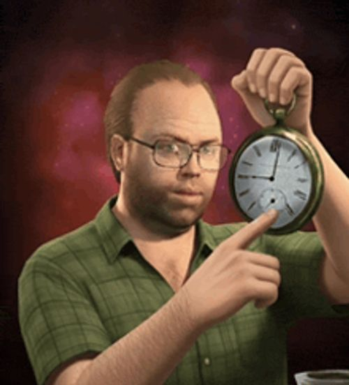 the dev tapping his watch